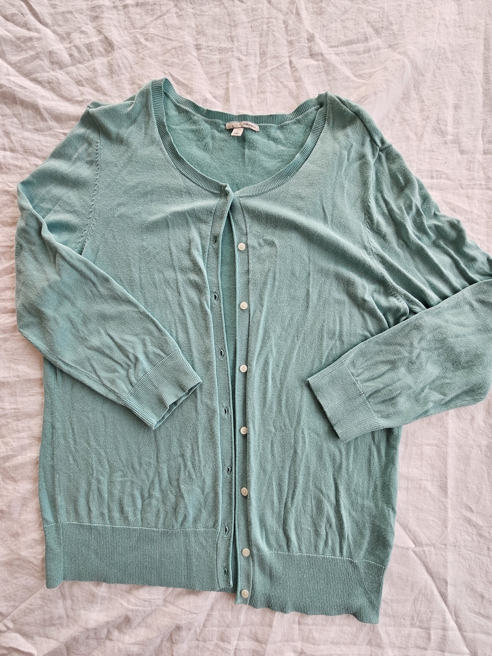 Halogen Mint Green Lightweight Button-Front Cardigan Size XL